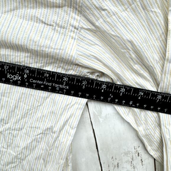 Brighton Shirt Men Size XL Off White Button Down Collared VTG Stripe Long Sleeve - Picture 3 of 4